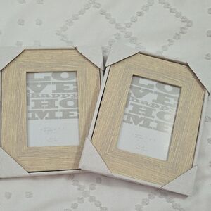 Set of 2 Cream Wood-Effect Picture Frames